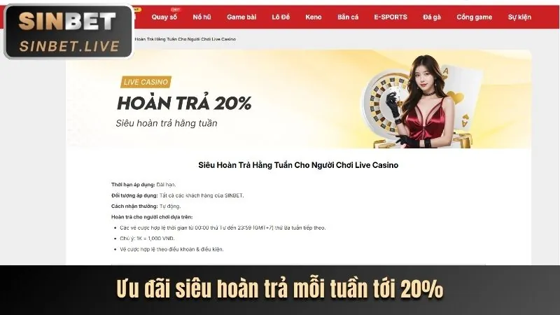Hoàn trả không giới hạn, chơi càng nhiều hoàn càng cao